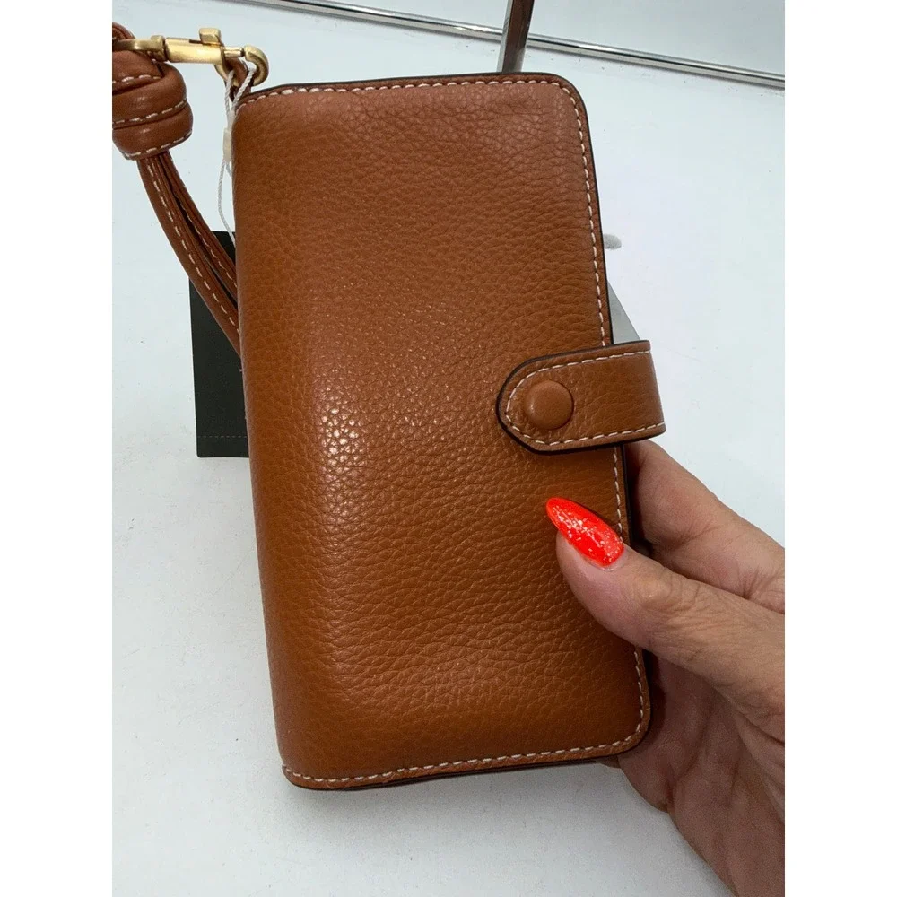 Vera Bradley Roasted Pecan Leather Phone Wristlet Wallet 50345-20137 NEW